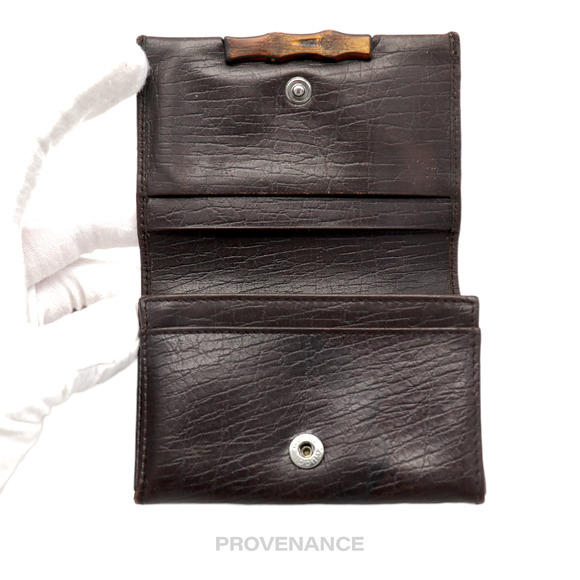 🔴 Gucci Bamboo Card Wallet - GG Canvas Brown - Picture 5 of 7